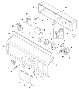 Control Panel Diagram and Parts List for 030750-00  Briggs and Stratton Generator